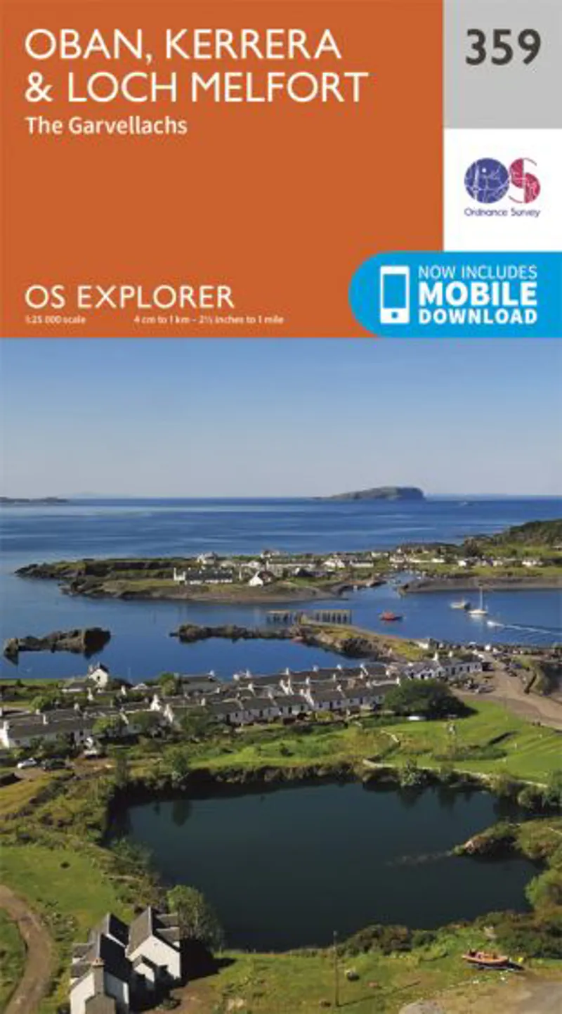 OS Explorer Map 359 - Oban Kerrera and Loch Melfort